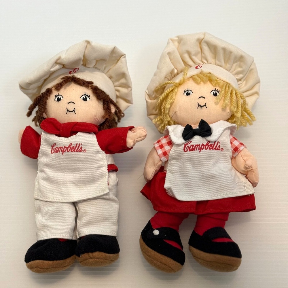 1999 Campbell's Soup - Soup Kids - Plush Stuffed Beanbag Dolls Advertising Chef